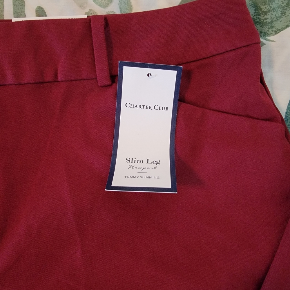 Charter Club Raspberry Pink Straight-Leg Pants - Picture 7 of 8